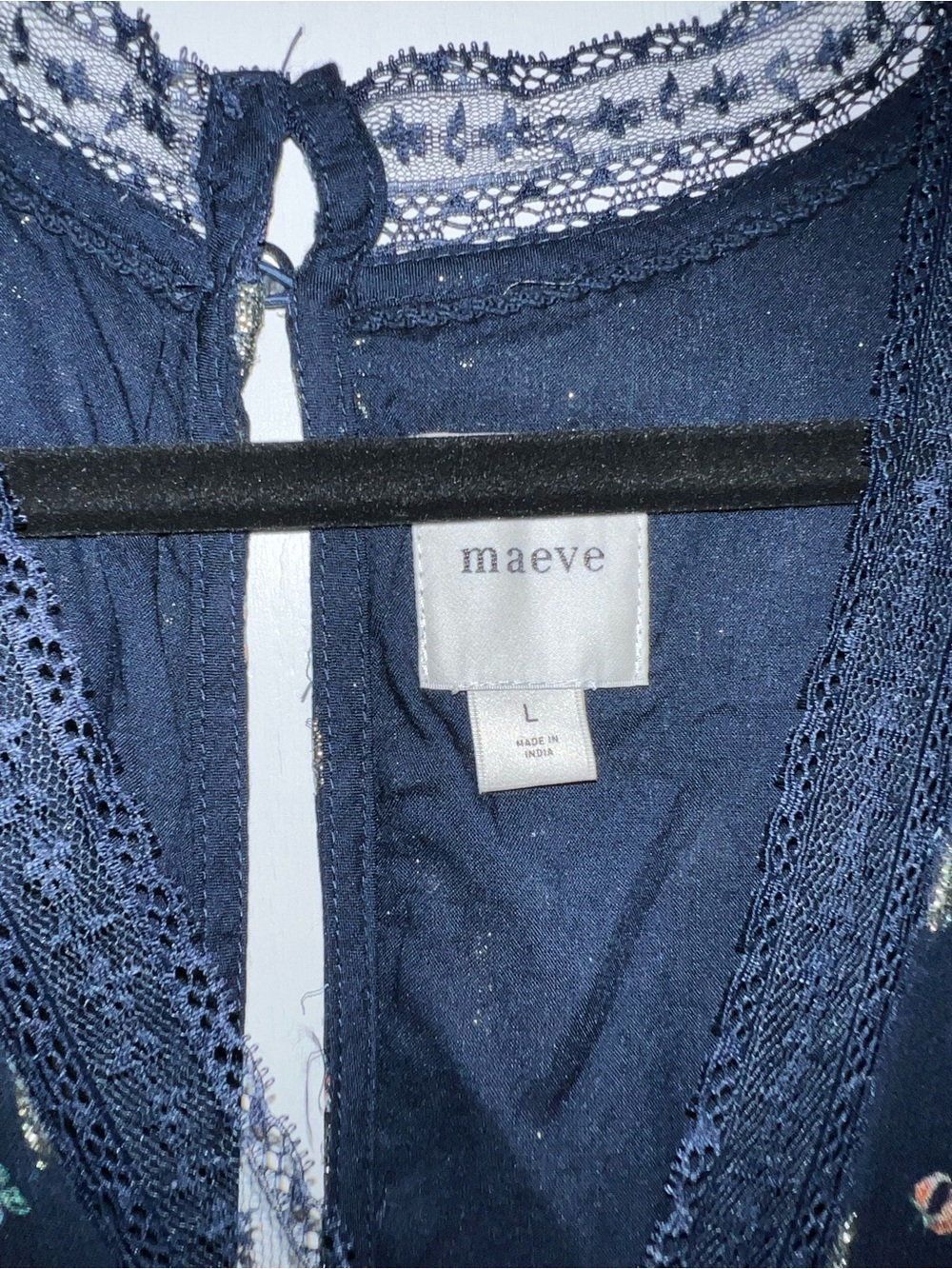 Anthropologie Navy Tiered V-Neck Dress - Picture 8 of 11